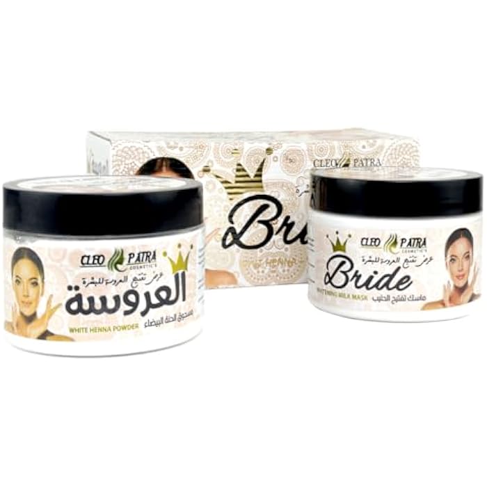 Cleopatra - Bride Set, 2 X 1, White Henna & Whitening Milk Mask, Skin Brightening & Hydration, For Women, 300 ML For Each Jar - Image 5